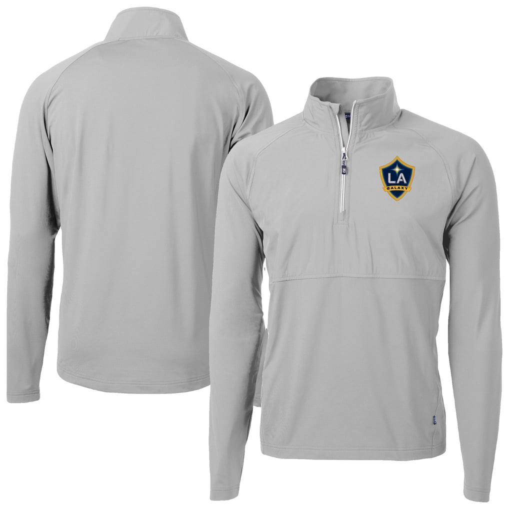  LA Galaxy Cutter & Buck Adapt Eco Knit Hybrid Recycled Quarter-Zip Pullover Top - Gray